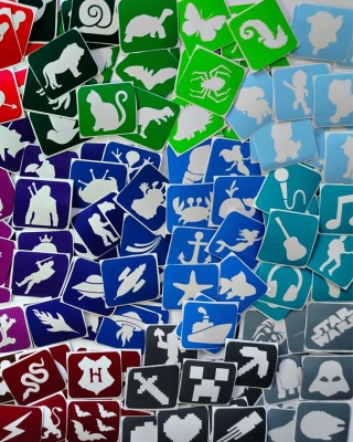 Mix- dowolna ilość- szablony do tatuaży brokatowych