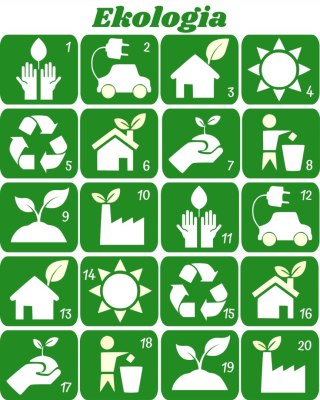 EKOLOGIA- szablony do tatuaży brokatowych