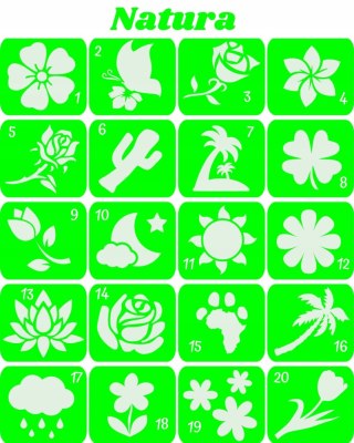 NATURA- szablony do tatuaży brokatowych