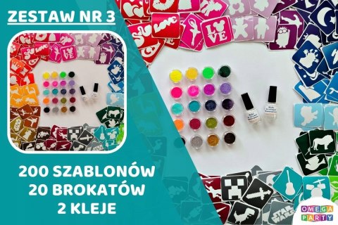 Tatuaże brokatowe zestaw 3